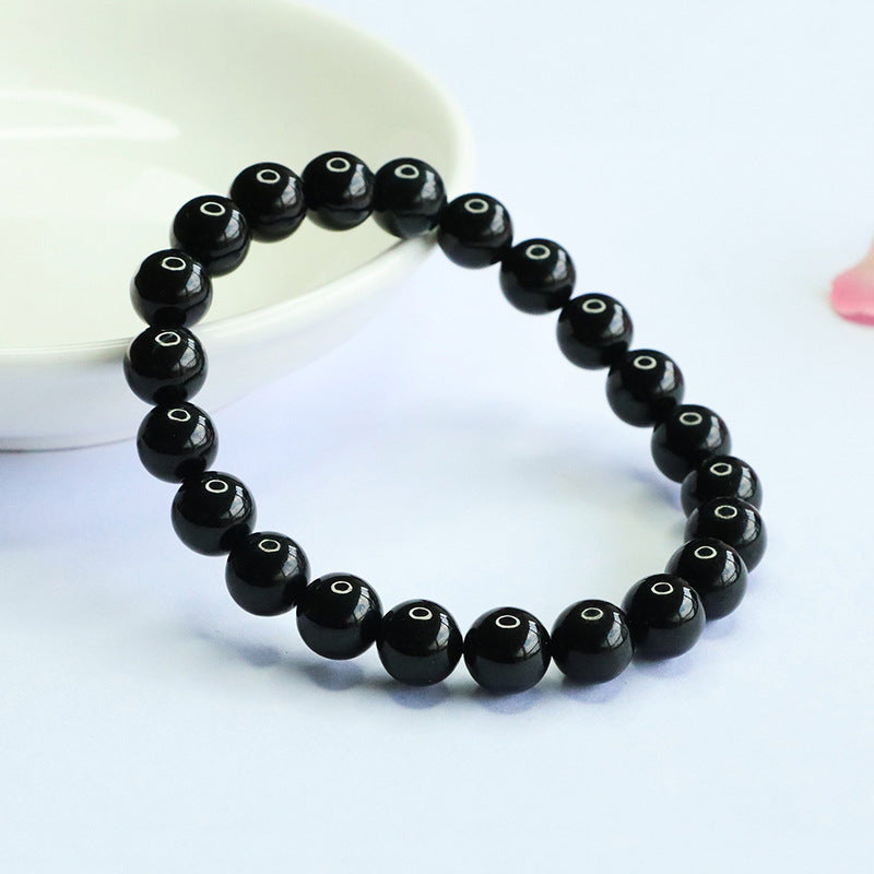 Dark Jadeite Round Bead 6 mm Bracelet