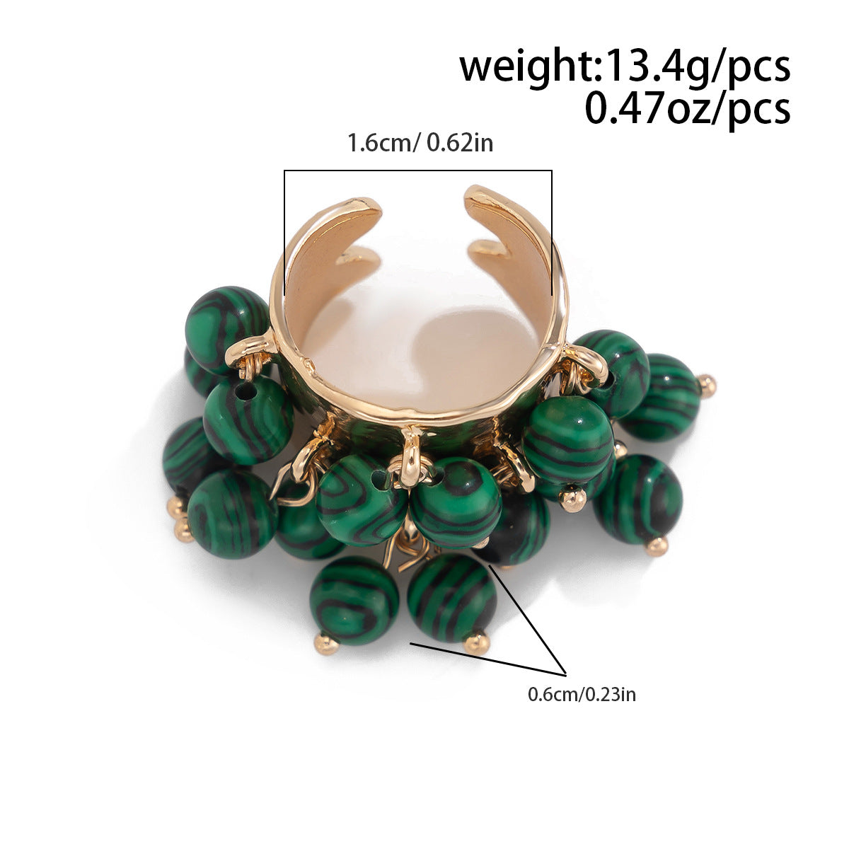Planderful Boho Pearl Fringe Ring For Women Turquoise Accent Statement Jewelry Vienna Verve