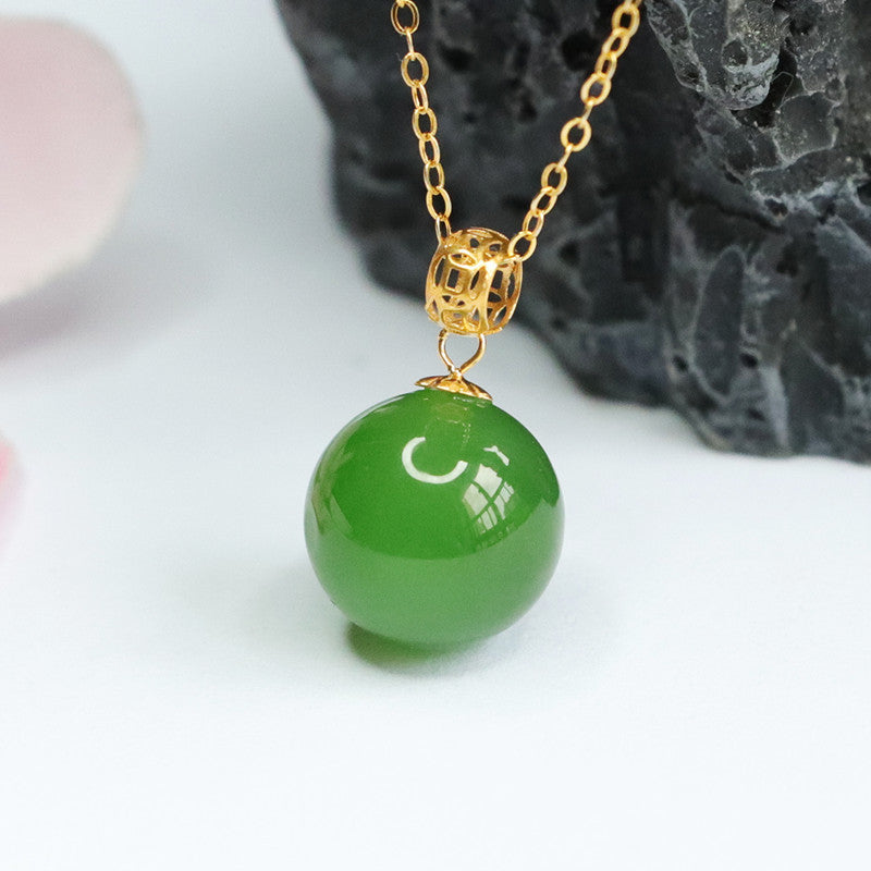 Fortune's Favor Sterling Silver Jade Beaded Chain Necklace