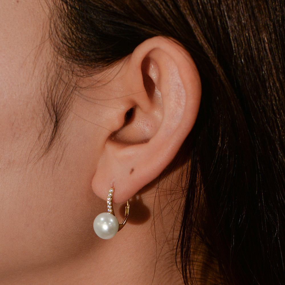 Planderful Sterling Silver Freshwater Pearl Earrings Elegant Classic Versatile For Women Light Luxury