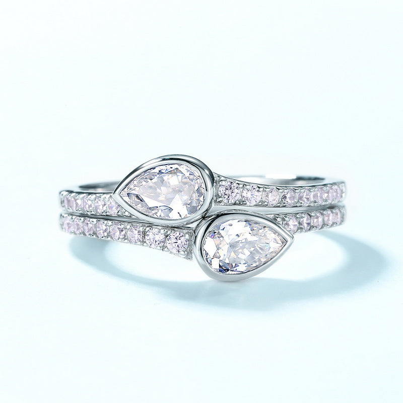 Planderful Pear-Cut Moissanite Sterling Silver Ring – 4 × 6 mm, 0.35 ct