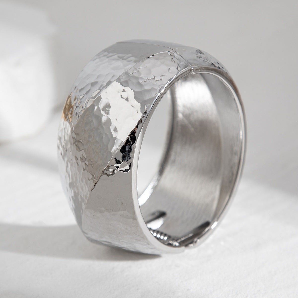 Exaggerated Water Ripple Smooth Surface Wide Bracelet Alloy Ring Bracelet