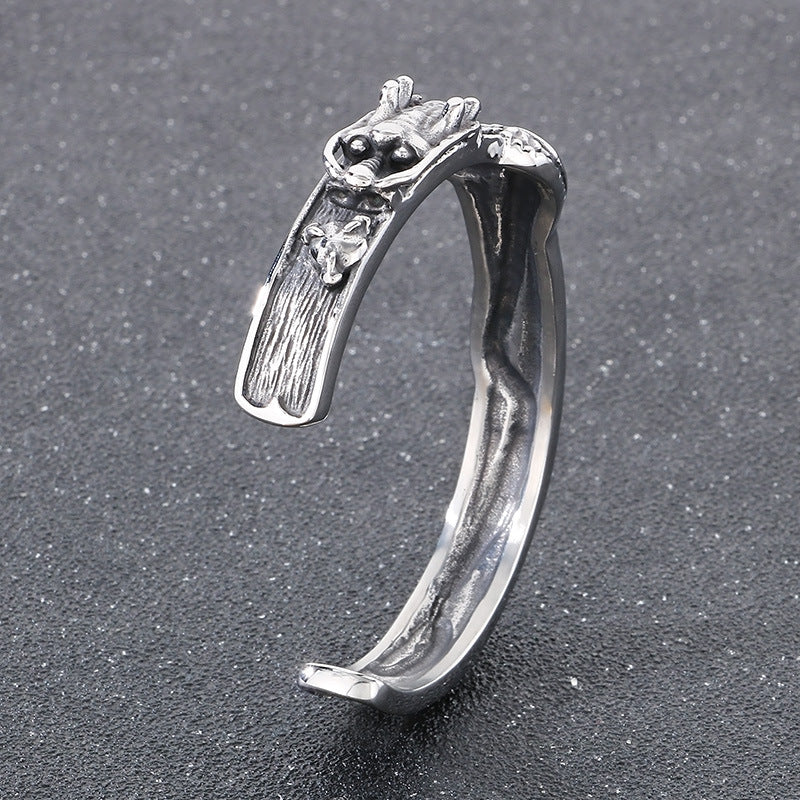 Planderful Dragon Zodiac Bracelet For Men Titanium Steel