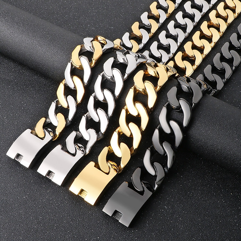 Planderful Exaggerated Wide Cuban Chain Necklace for Men