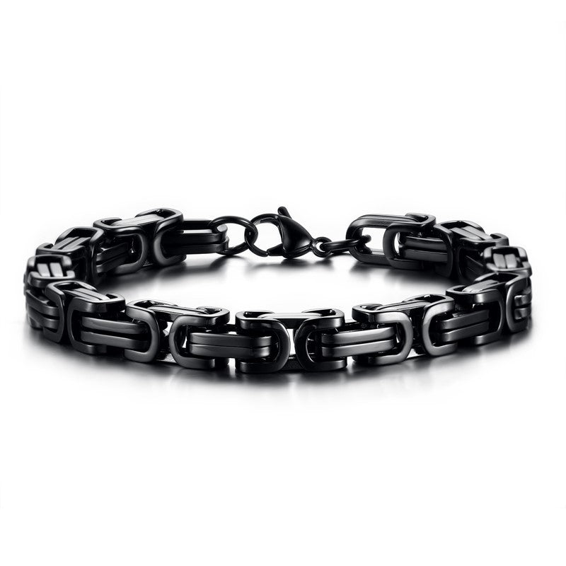 Square Byzantine Gold Foreign Stainless Steel Bracelet for Men