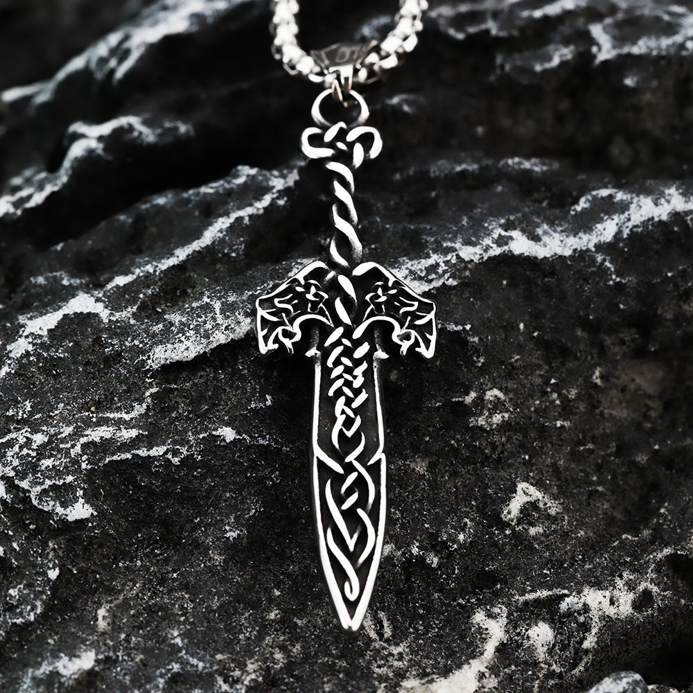 European And American Retro Men's Pendant Longsword Necklace