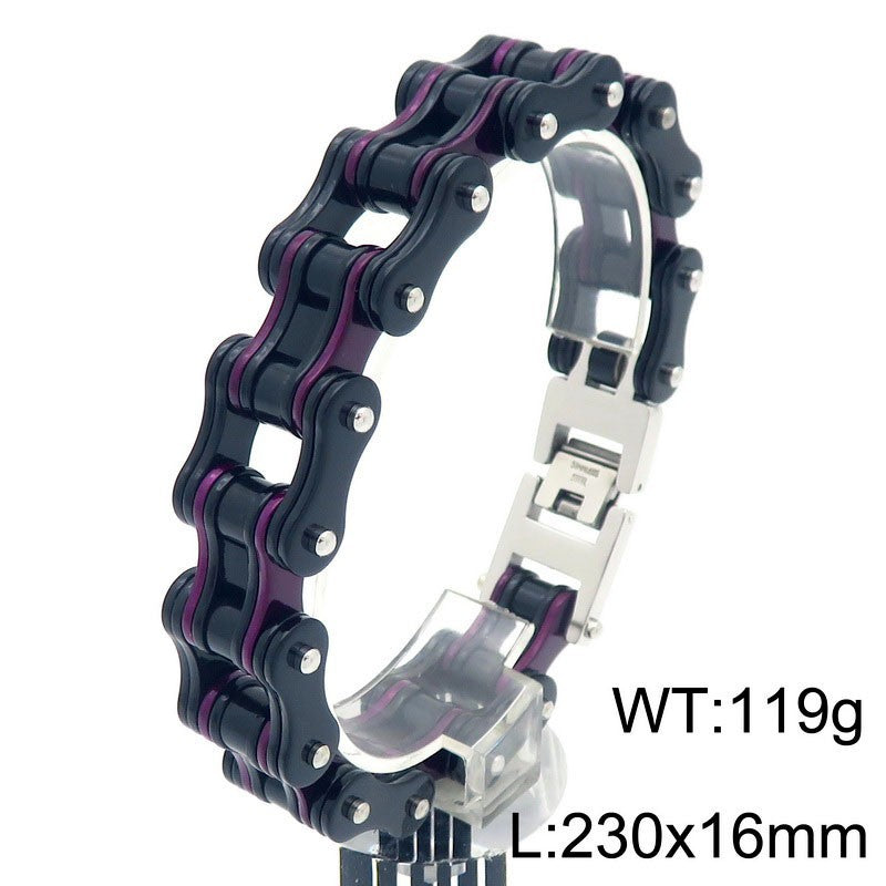 Planderful Men Bicycle Chain Bracelet Street Style Titanium