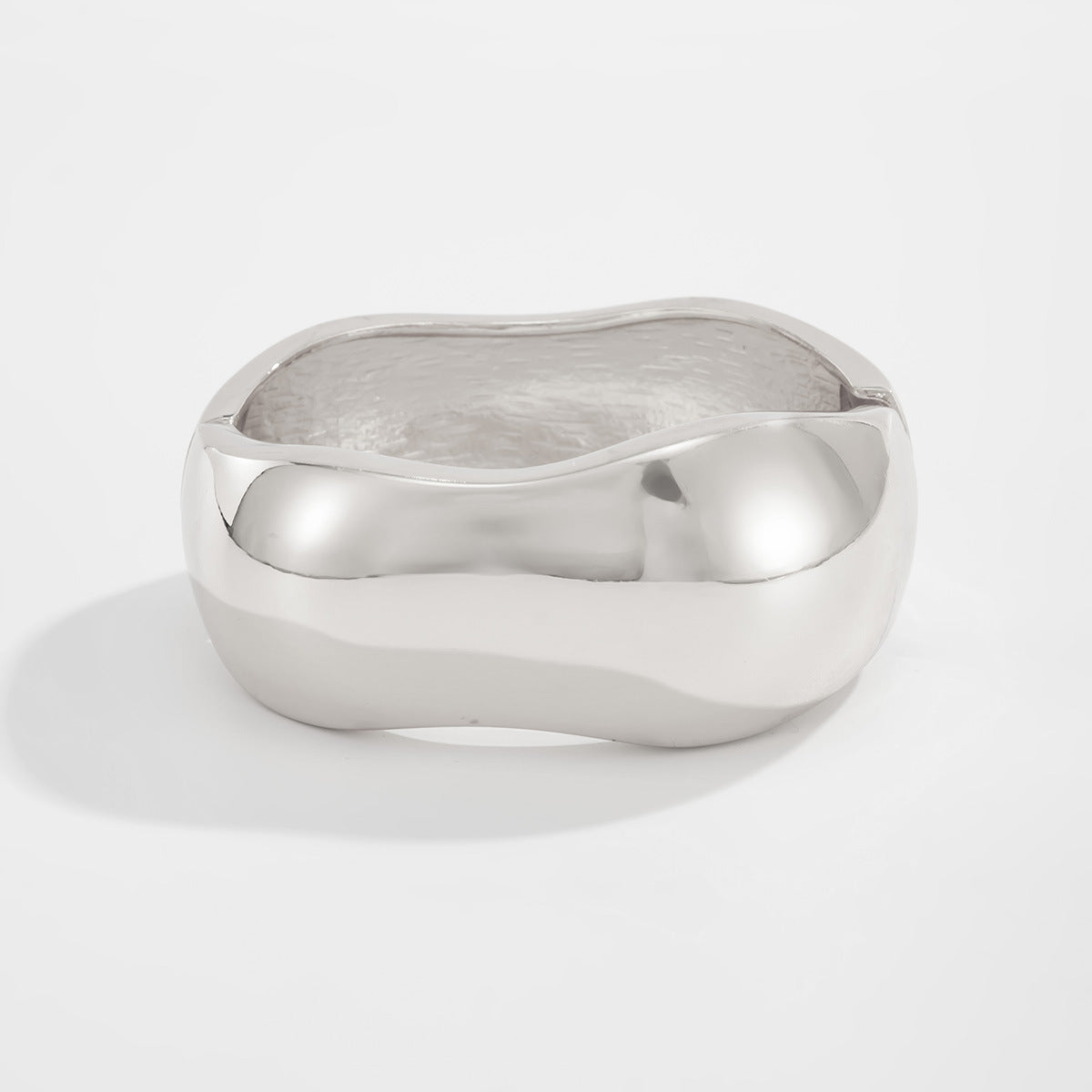 Planderful Collection Vienna Verve Irregular Wavy Bracelet For Women Bold Statement Glossy Finish