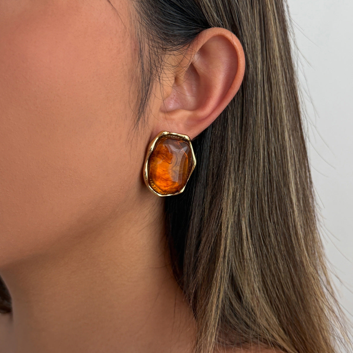 Planderful Vienna Verve Stainless Steel Irregular Concave Convex Stud Earrings For Women Geometric Statement Jewelry