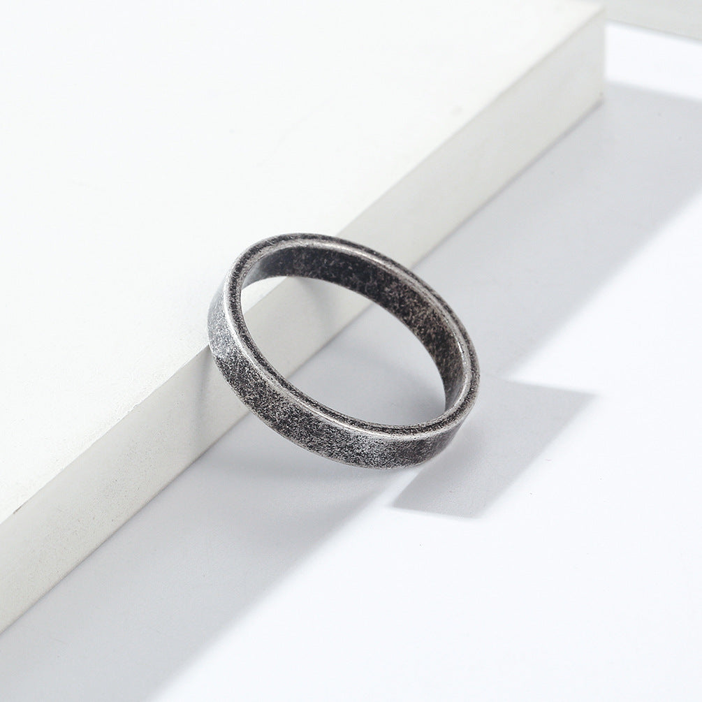 Cross-Border Cold Neutral Wind 4mm Titanium Steel Ring