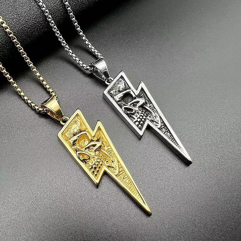 Steel Necklace - Vintage Skull Pendant for Men