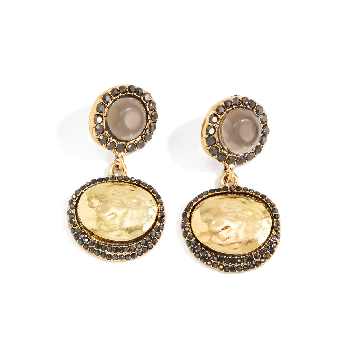 Planderful Vienna Verve Geometric Zircon Stud Earrings With Inlaid Zircon For Vintage Lovers