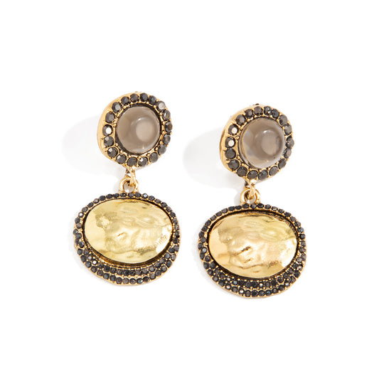 Planderful Vienna Verve Geometric Zircon Stud Earrings With Inlaid Zircon For Vintage Lovers