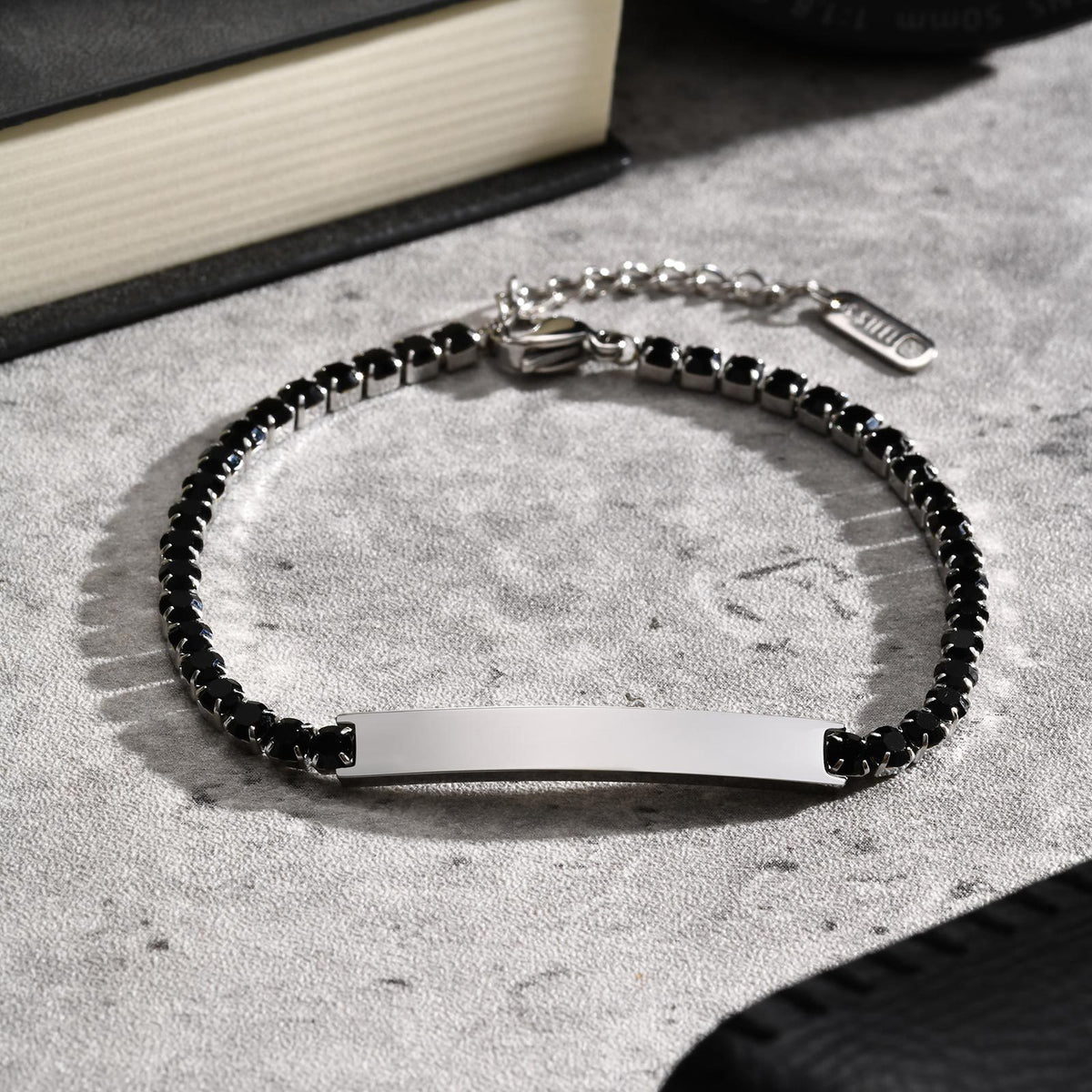 Zircon Black Stainless Steel Bracelet