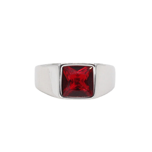 Planderful Square Zircon Titanium Ring Unisex For Men And Women Minimalist Everyday Gear