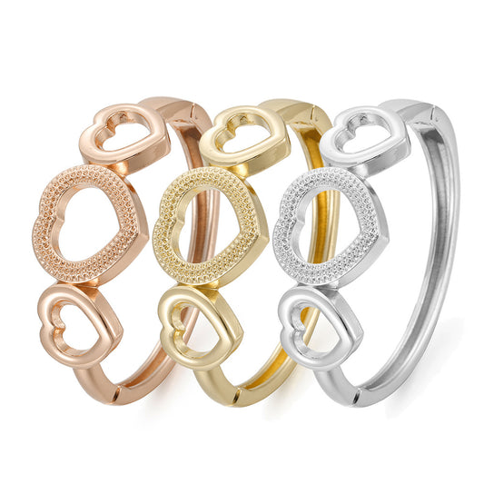 Heart's Embrace Titanium Steel Bracelet - Personalized Edition