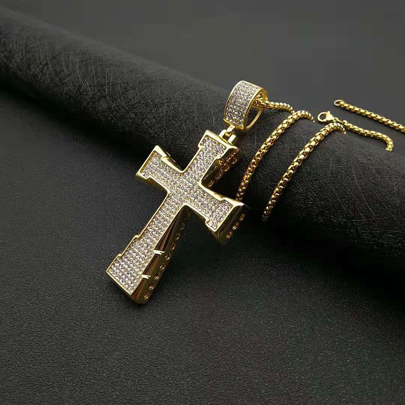 Planderful Everyday Genie Hip Hop Necklace Stainless Steel Gold Plated Rhinestone Pendant For Streetwear Fans