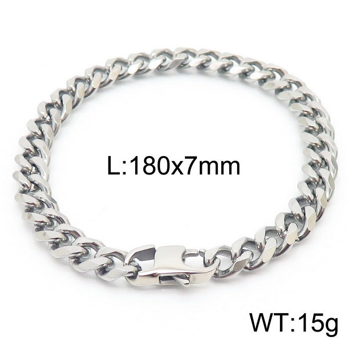 Niche Design – Men's Dancing – Neutral Titanium Steel Cuban Chain Bracelet