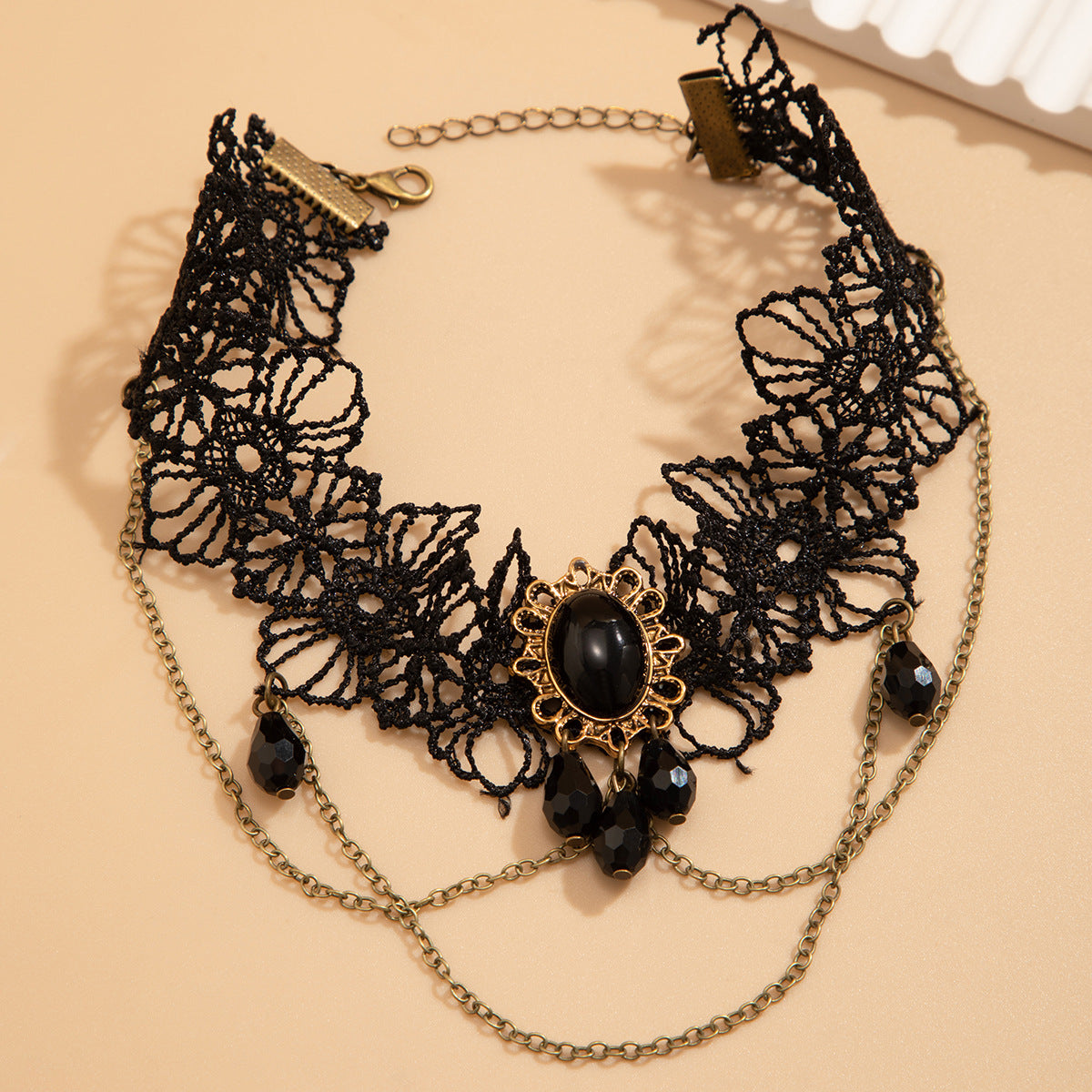 Planderful Vienna Verve Gothic Lolita Lace Arm Chain Bracelet Fringed Drop Jewelry For Alternative Fashion Lovers