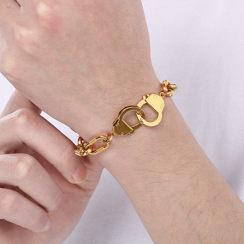 Mens Titanium Steel Bracelet Planderful Skull Buckle Bold