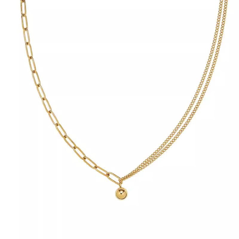 Planderful Jewelry Titanium Steel Cuban Link Necklace For Women Minimalist Collarbone Chain