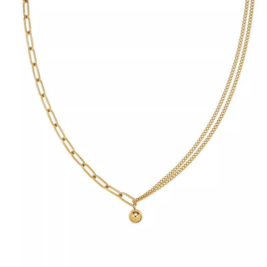 Planderful Jewelry Titanium Steel Cuban Link Necklace For Women Minimalist Collarbone Chain