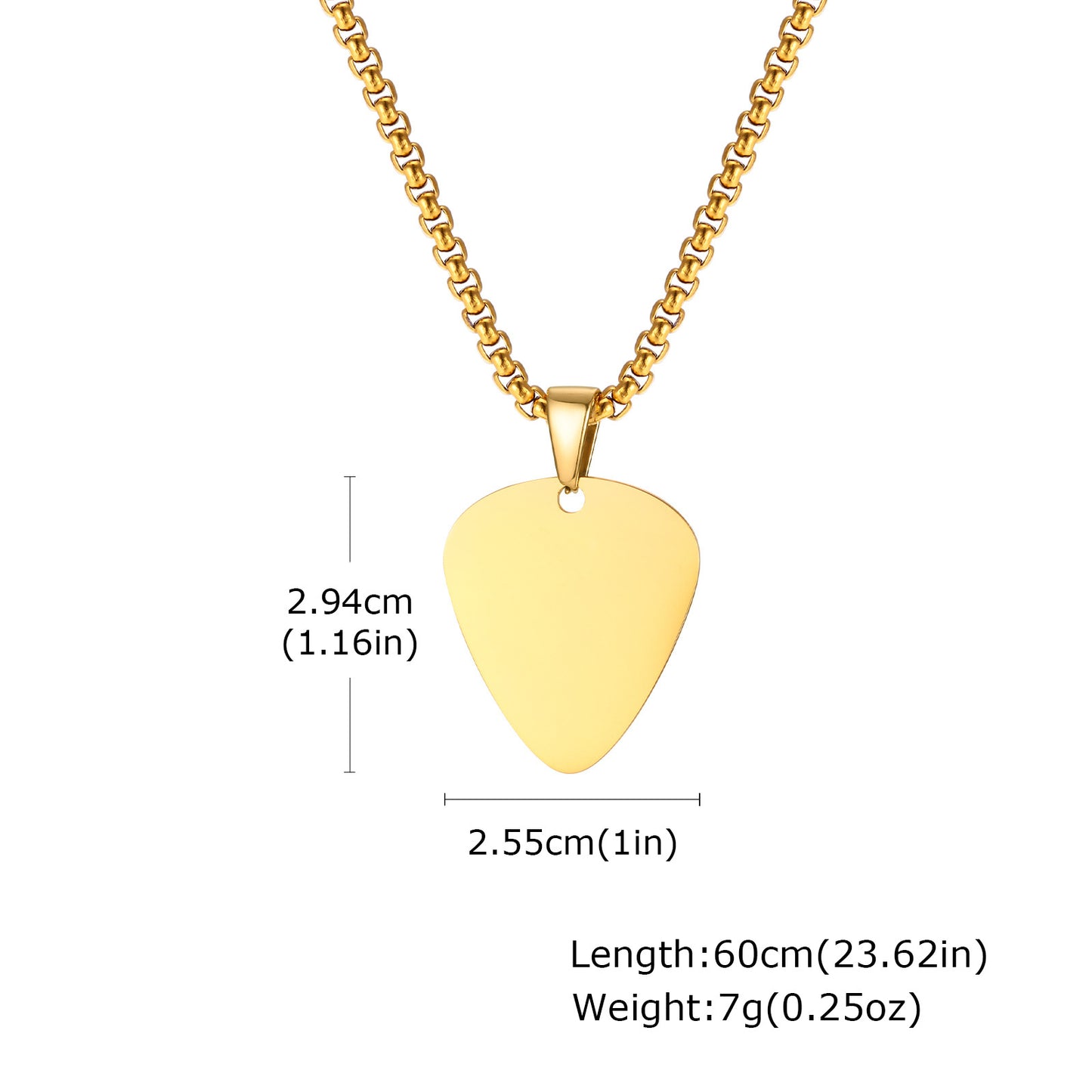 Planderful Shop Stainless Steel Guitar Pick Pendant For Men