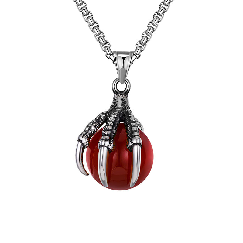 Stainless Steel Necklace – Statement Dragon Claw Pendant For Men Everyday Casual Wear
