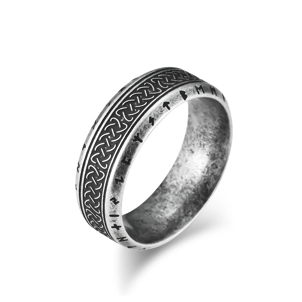 Nordic Retro Celtic Knot Viking Titanium Steel Ring for Men