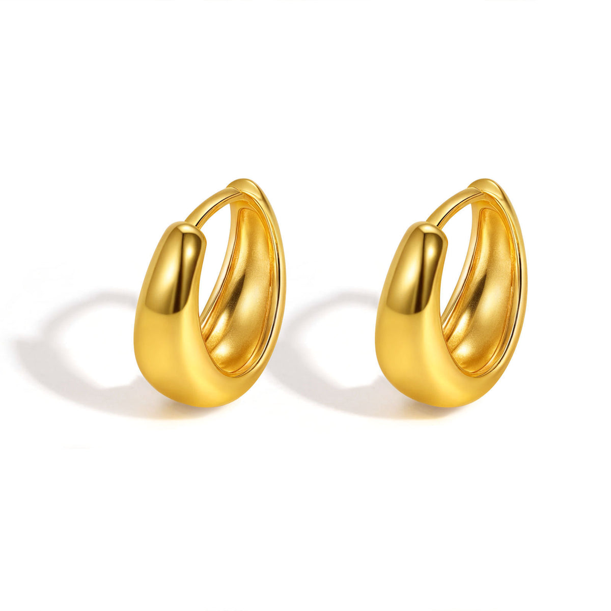 Modern Gold-Tone Stainless Steel Earrings