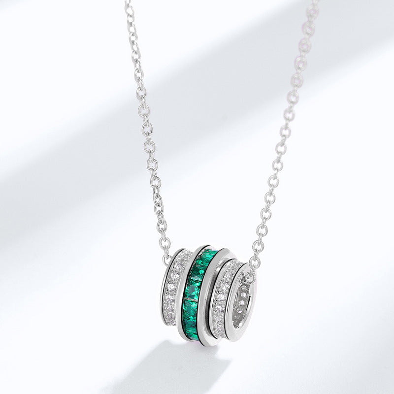 S925 Sterling Silver Lab-Grown Gemstone Pendant Necklace
