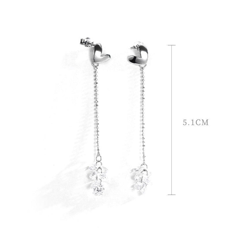 Minimalist Heart 925 Sterling Silver Earrings