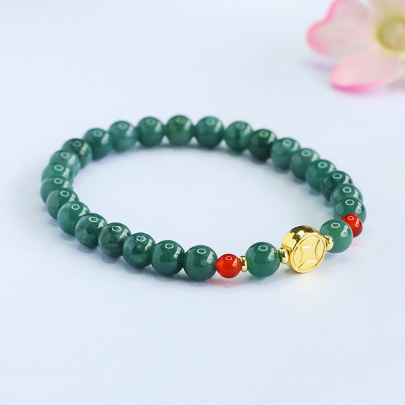 Blue Water Jadeite Agate Style 2 Beaded Bracelet