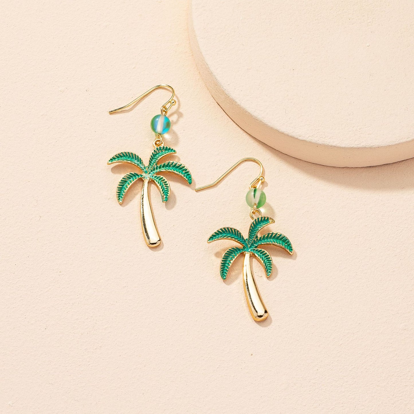 European Coastal Glam Dripping Coconut Tree Earrings