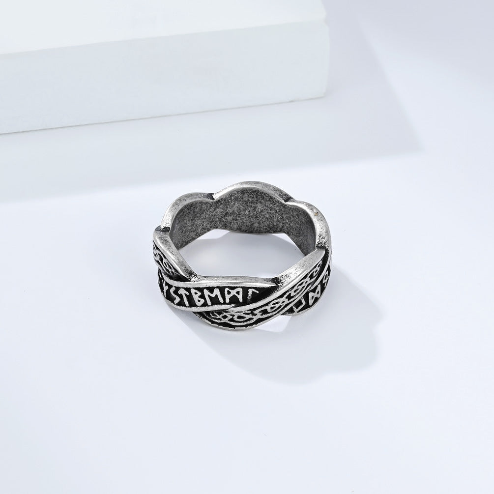 Planderful Viking Eternal Knot Ring Made Of Steel Nordic Vintage Mobius Design For Him