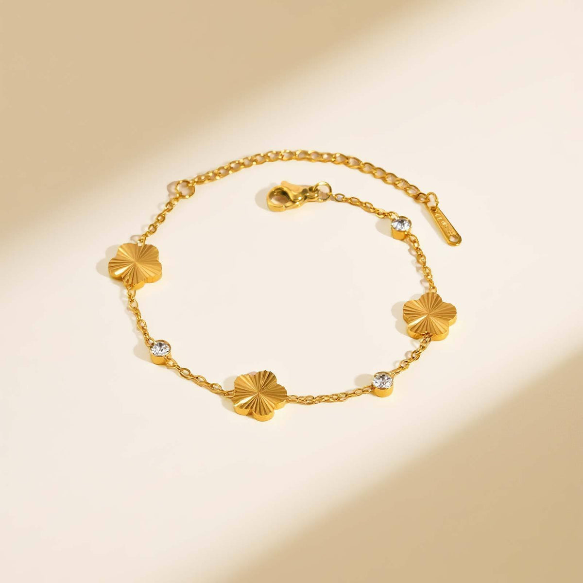 Flower Zircon Stainless Steel Bracelet