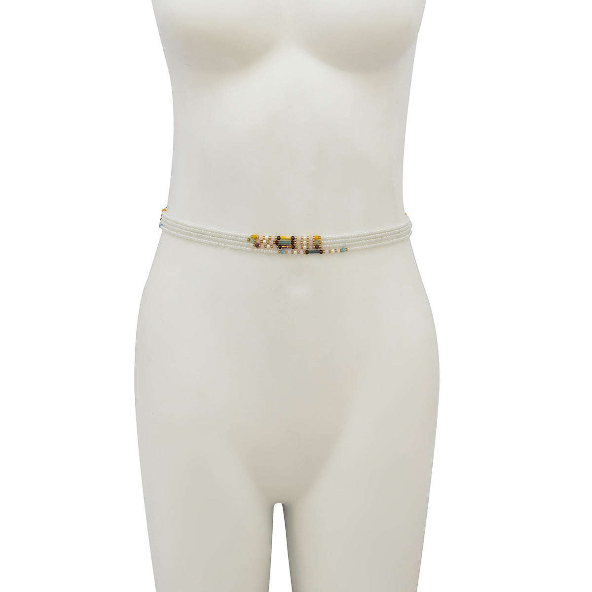 Elastic Beaded Body Chain with Imitation Crystal Accents for Women by Planderful Collections