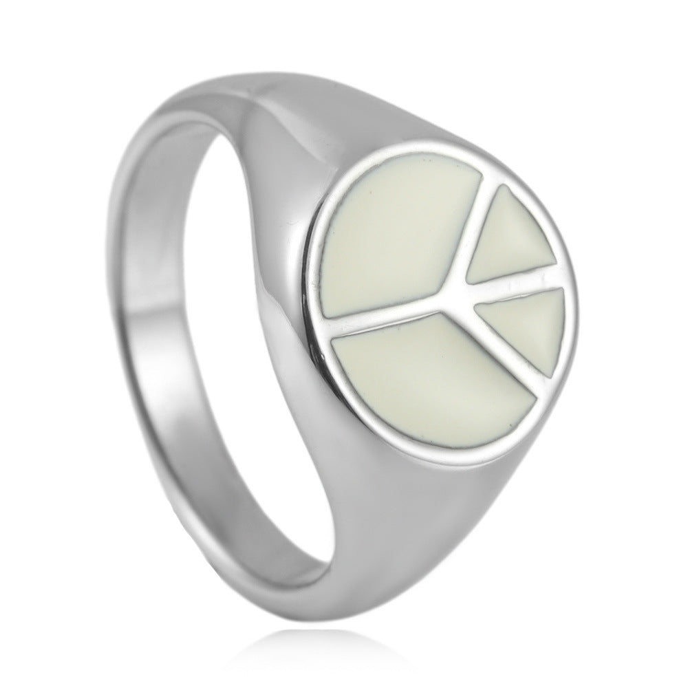 Trendy Multi-Color Titanium Steel Epoxy Ring for Men and Women - Punk Retro Style