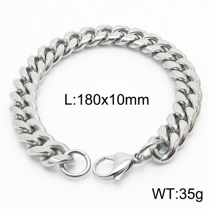 Cool Men's Titanium Steel Does Not Fade Lobster Buckle Bracelet Girls Niche Bracelet A