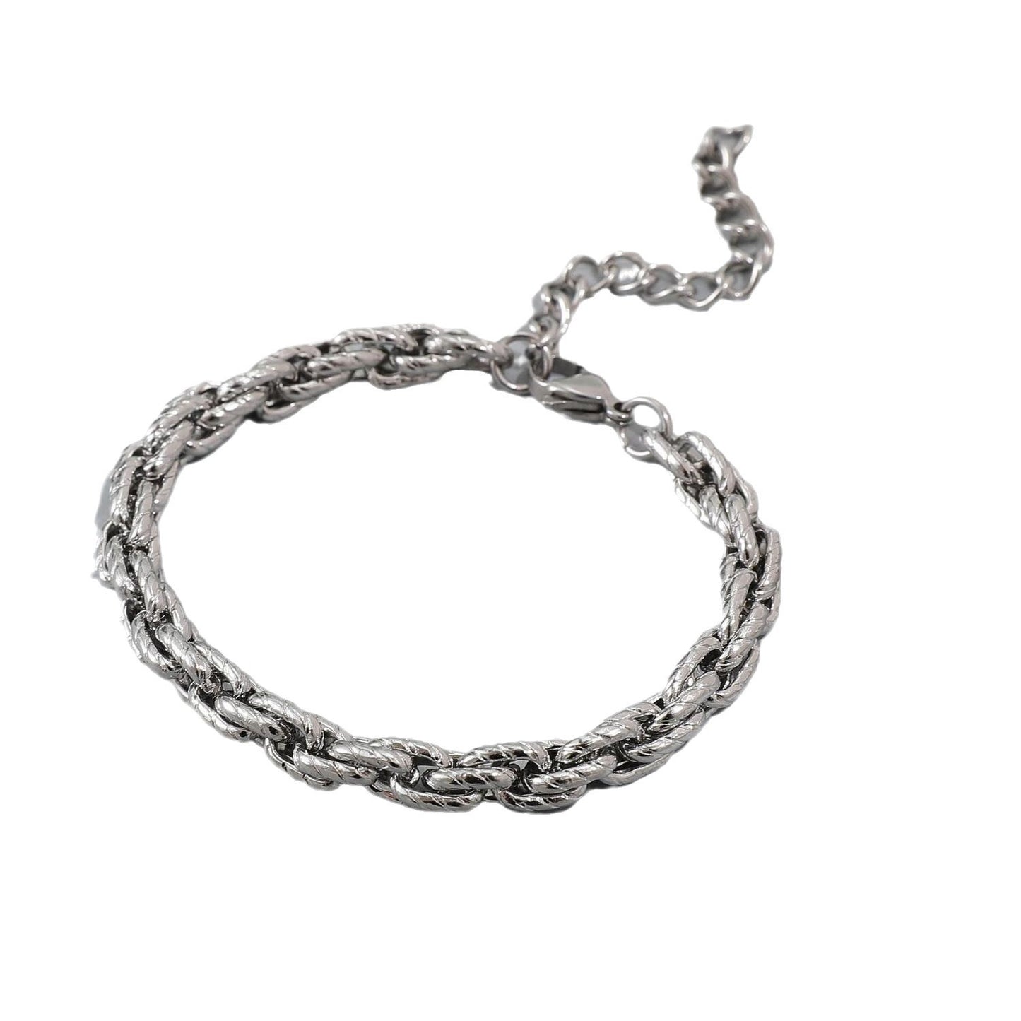 Planderful Jewelry Rhombus Twist Steel Bracelet