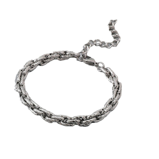 Planderful Jewelry Rhombus Twist Steel Bracelet