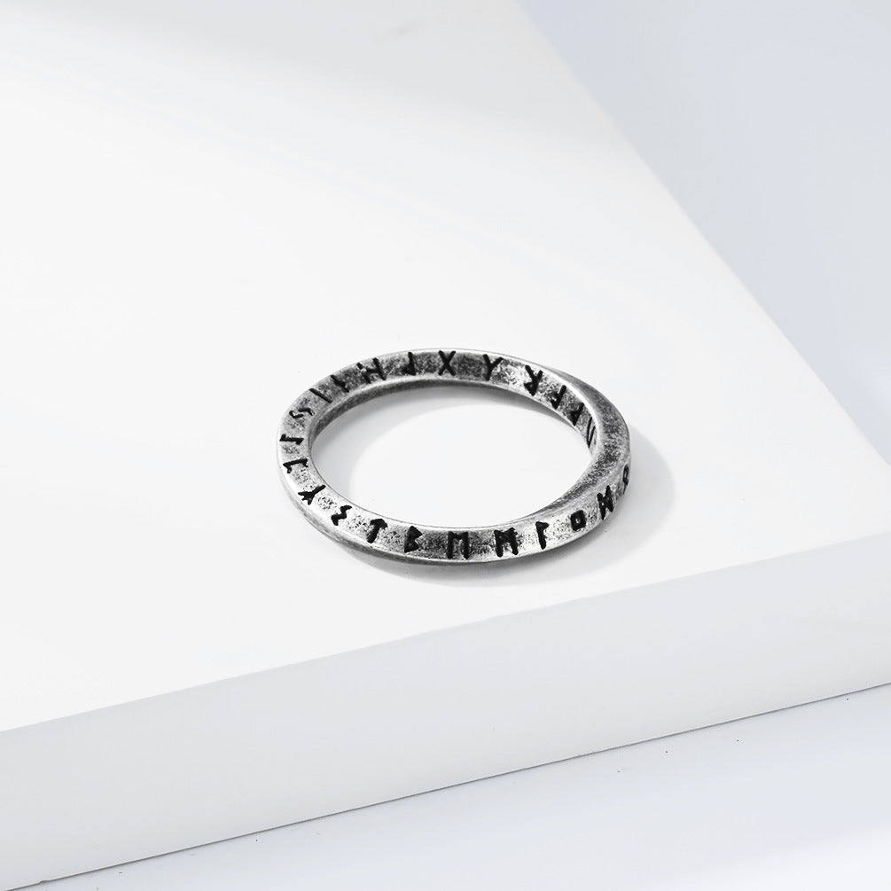 Planderful Collection Everyday Genie Mobius Ring Titanium Steel Viking Rune Non Fading Unisex Protection Statement