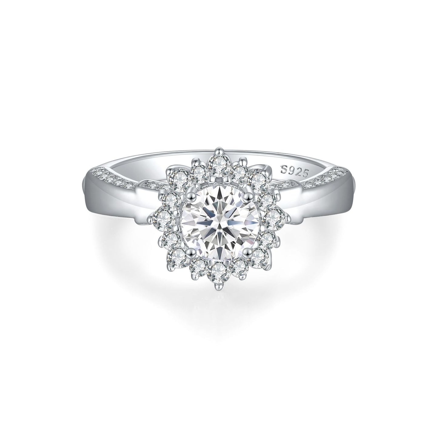 European and American Personalized Sunflower Sterling Silver Ring