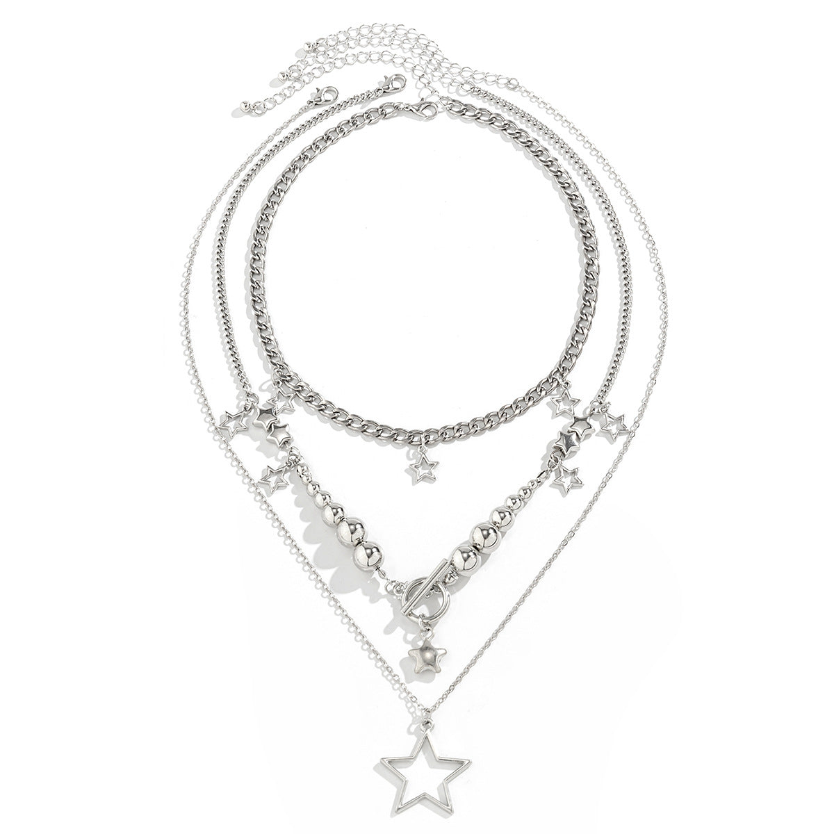 European and American Fashion Jewelry, Trendy Star Tassel Necklace Set, Women's Hip-hop Accessory