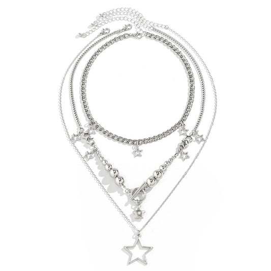 European and American Fashion Jewelry, Trendy Star Tassel Necklace Set, Women's Hip-hop Accessory