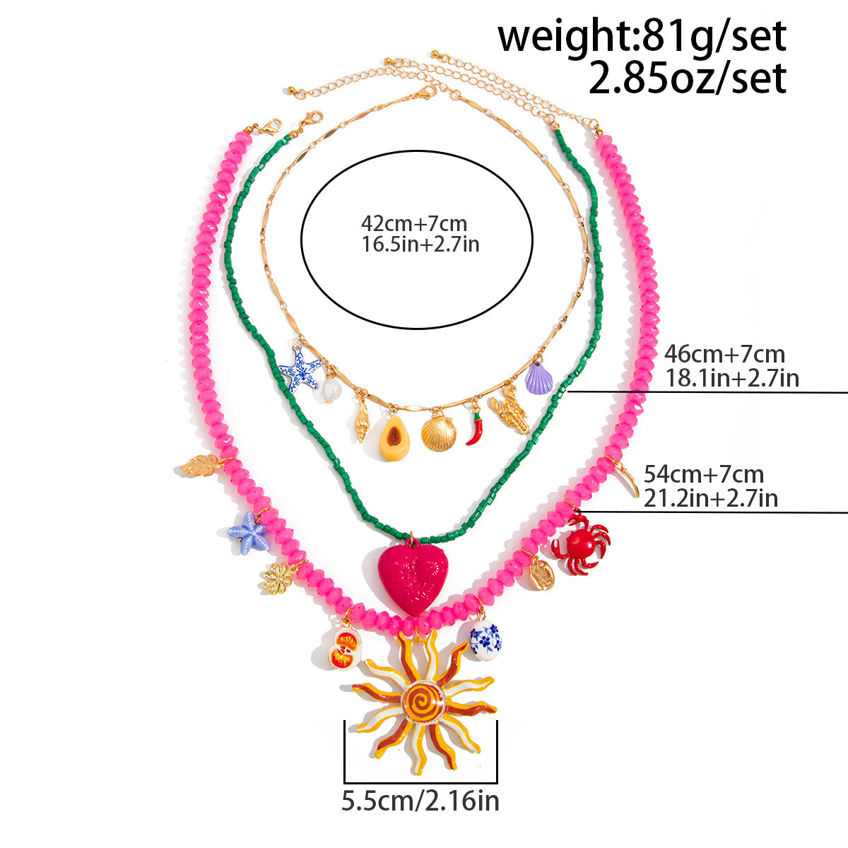 Dopamine Starfish & Seahorse Beaded Necklace