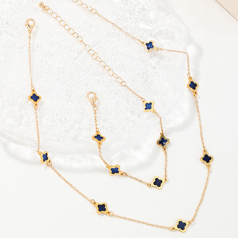 Luxe Four-Leaf Clover Jewelry Set - Elegant Vienna Verve Collection