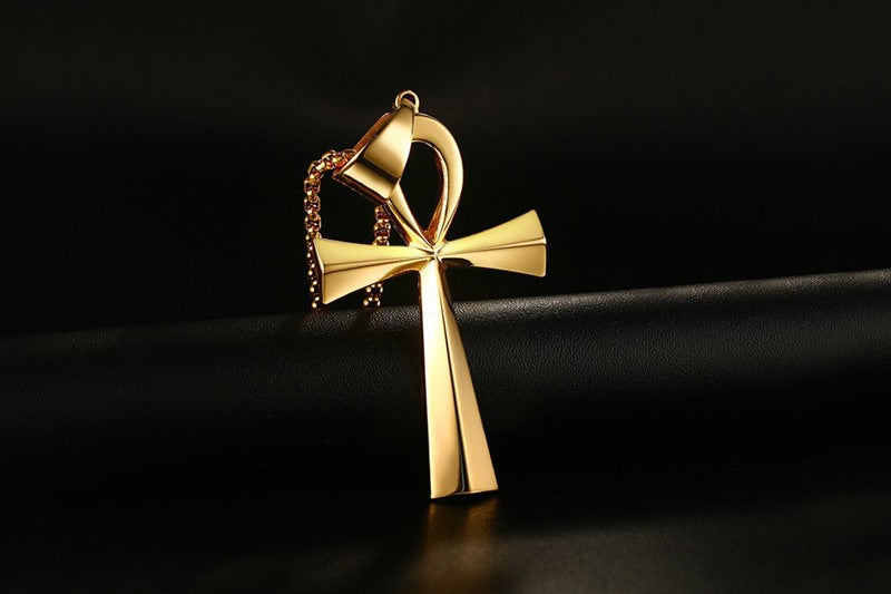 Jewelry Cross Pendant 64MM Stainless Steel Anka Gold for Men