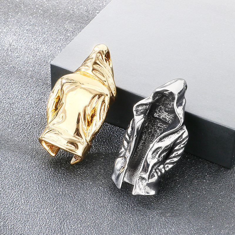 Dark Assassin Cape Pendant, Punk Mysterious Person Cape Titanium Steel Men's Pendant Necklace