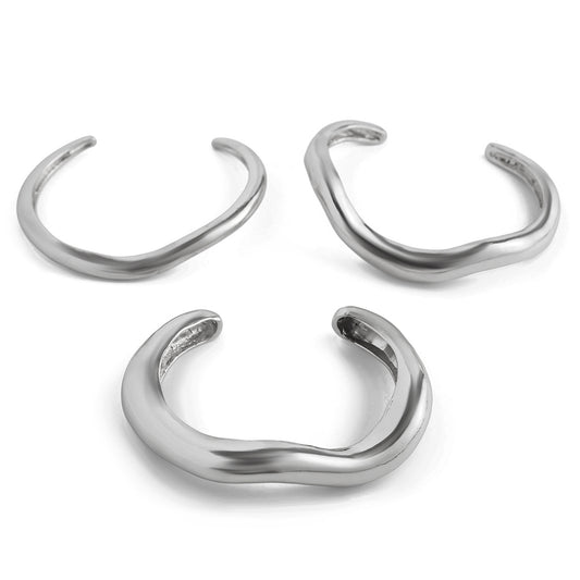 Planderful Vienna Verve Punk Style Heavy Metal Bracelet Bold Curved Wavy Opening For Rebels